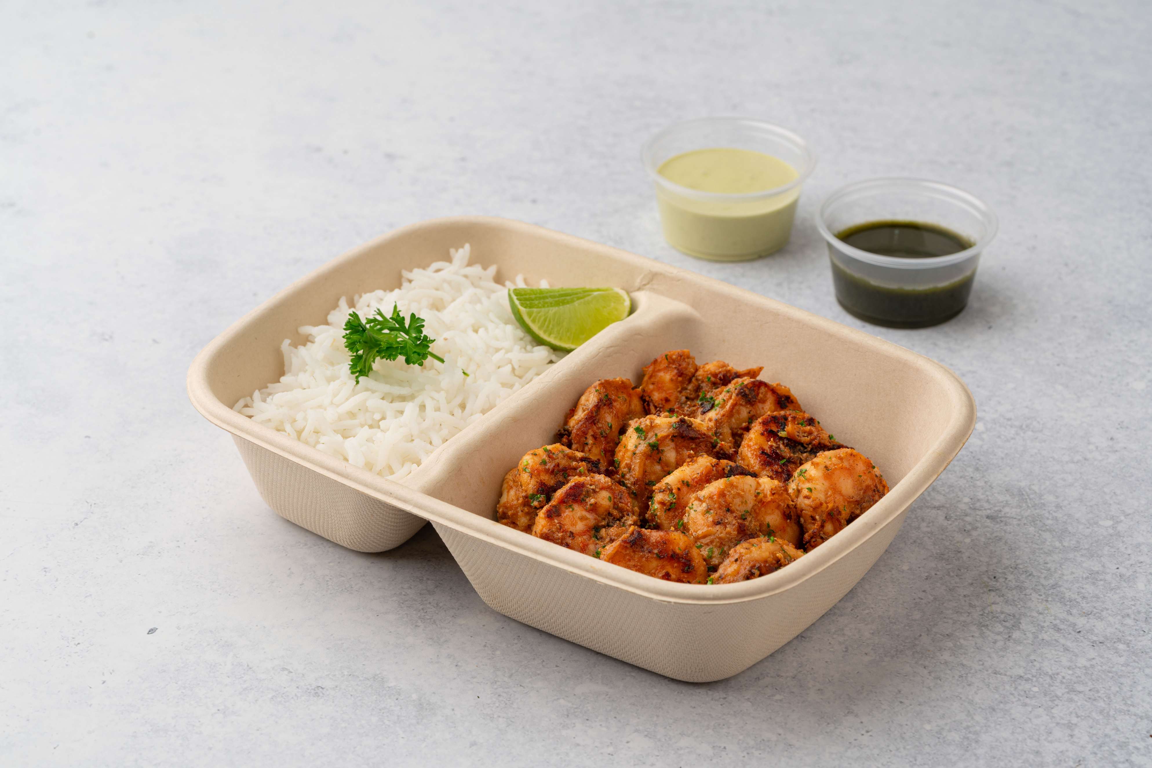 Grilled Chimichurri Shrimp With White Rice